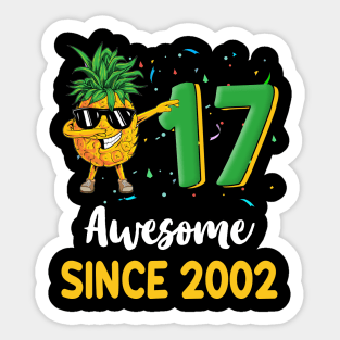 17th Birthday Pineapple Dabbing 17 Years Old Sticker